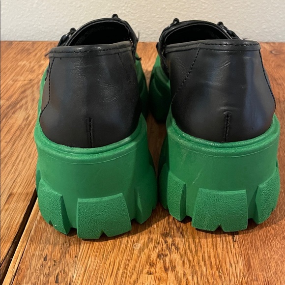 Steve Madden Trifecta Platform Loafers – Size 6.5 – Black w/ Green Lug Sole - Picture 7 of 11